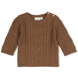 Feetje Sweater gebreid cable-knit - The Knits Bruin