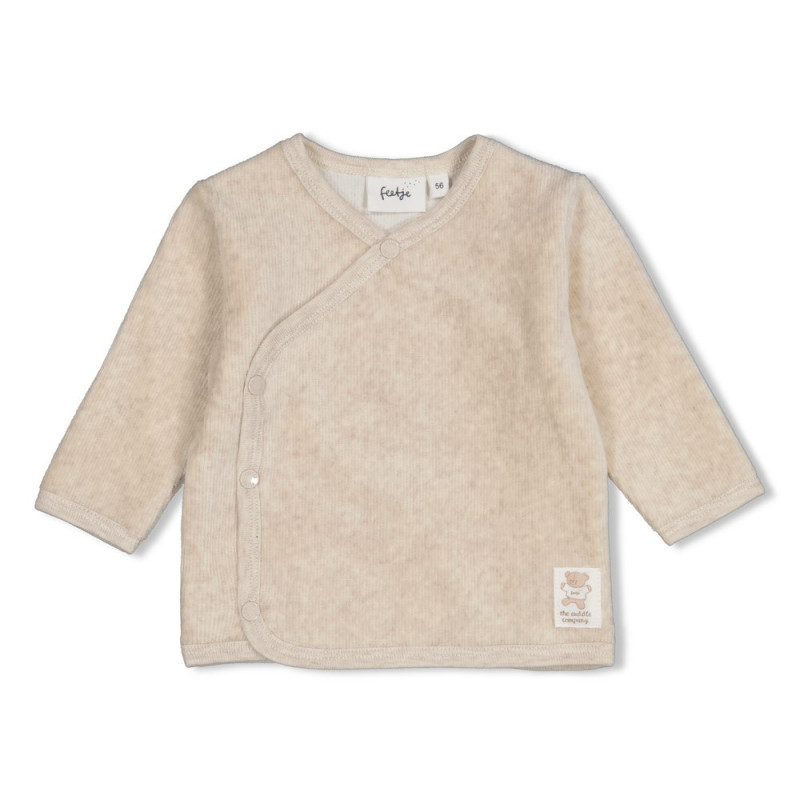 Feetje Overslagshirt velours rib - The Cuddle Company Taupe melange
