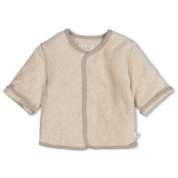 Feetje Omkeerbaar jasje velours rib - The Cuddle Company Taupe melange