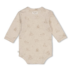 Feetje Wikkelromper AOP - The Cuddle Company Taupe melange