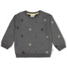 Sturdy Sweater met borduursels relaxed fit - Fix It Antraciet melange