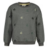 Sturdy Sweater met borduursels relaxed fit - Fix It Antraciet melange