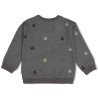 Sturdy Sweater met borduursels relaxed fit - Fix It Antraciet melange