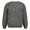 Sturdy Sweater met borduursels relaxed fit - Fix It Antraciet melange