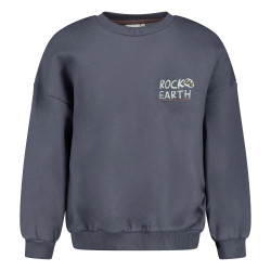Sturdy Sweater met backprint oversized - Rock the Earth Blauw