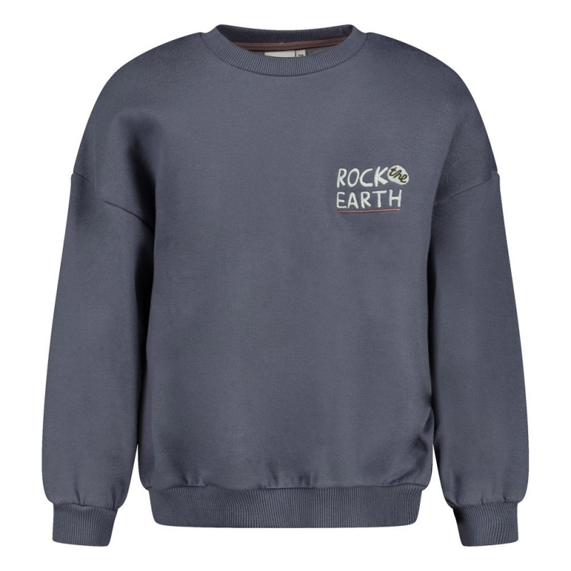 Sturdy Sweater met backprint oversized - Rock the Earth Blauw