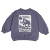 Sturdy Sweater met backprint oversized - Rock the Earth Blauw