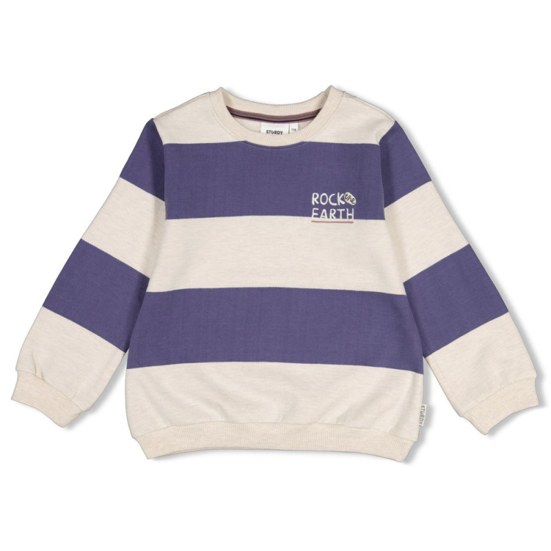 Sturdy Sweater streep - Rock the Earth Blauw