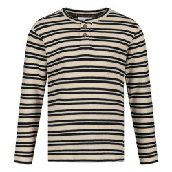 Sturdy Longsleeve rib met streep - Rock the Earth Offwhite
