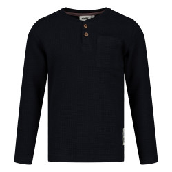 Sturdy Longsleeve wafelstructuur - Rock the Earth d.Blauw