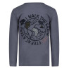 Sturdy Longsleeve met backprint - Rock the Earth Blauw