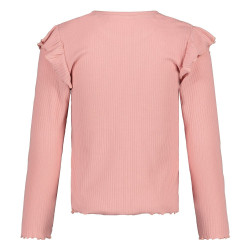Jubel Longsleeve rib - Moon Flowers l.Roze