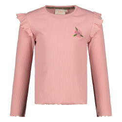Jubel Longsleeve rib - Moon Flowers l.Roze