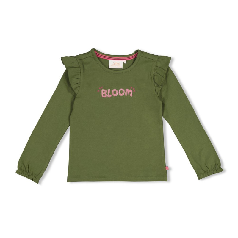 Jubel Longsleeve - Moon Flowers Olijf