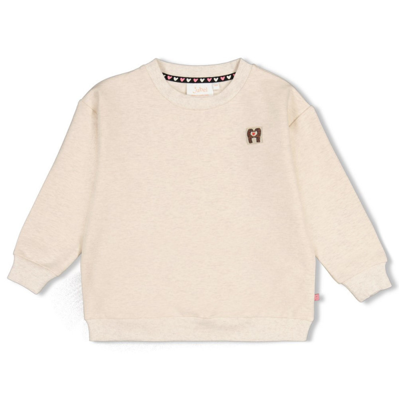 Jubel Sweater met backprint relaxed fit - City Chic Offwhite melange