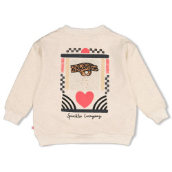 Jubel Sweater met backprint relaxed fit - City Chic Offwhite melange