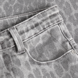 Indian Blue Jeans Wide Fit Print Grey Denim