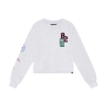 Indian Blue Jeans Sweater Patches Grey White Melange