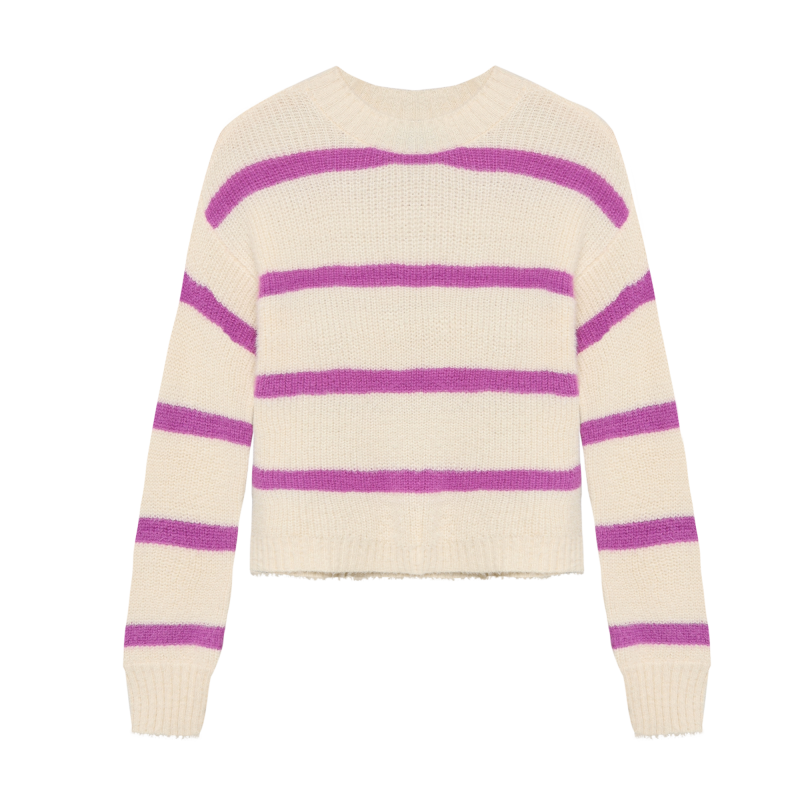 Indian Blue Jeans Knitwear Fuzzy Stripe Cloud