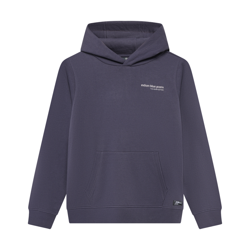 Indian Blue Jeans Hoodie Backprint Brushed Dusty Dark Purple