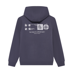 Indian Blue Jeans Hoodie Backprint Brushed Dusty Dark Purple
