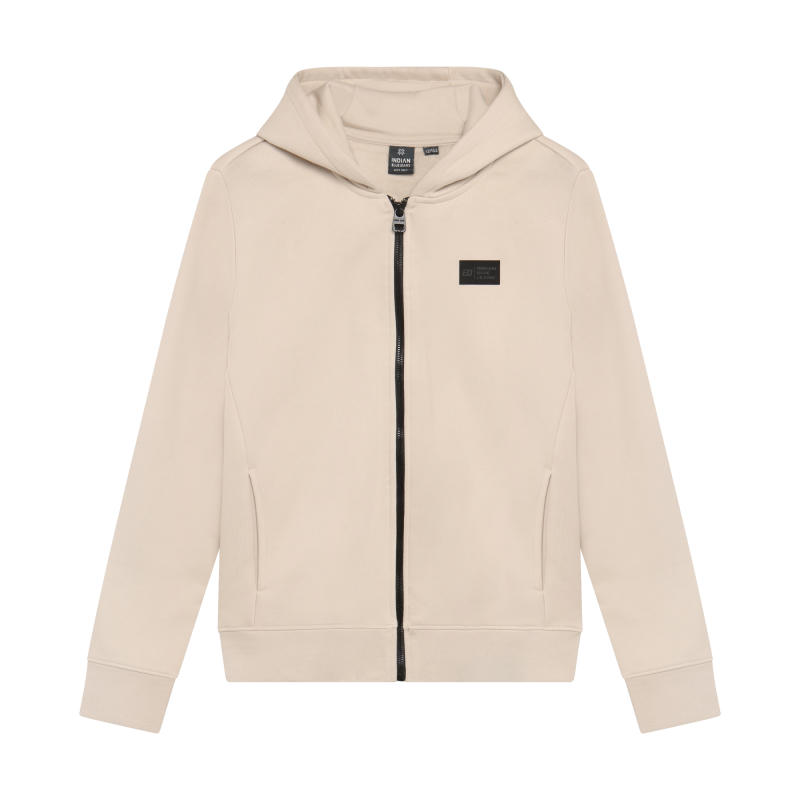 Indian Blue Jeans Hooded Zip Jacket Brushed Pale Sand