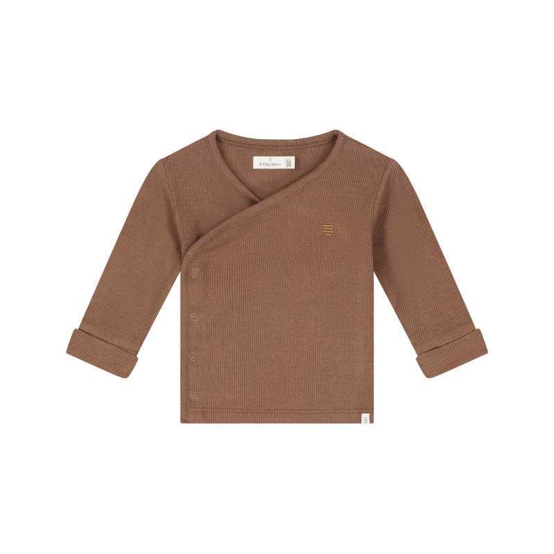 A Tiny Story baby t-shirt long sleeve Coffee