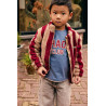 Daily Seven Teddy Jacket Striped Rythmic Red
