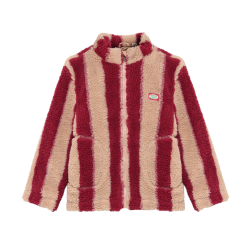 Daily Seven Teddy Jacket Striped Rythmic Red