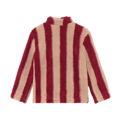 Daily Seven Teddy Jacket Striped Rythmic Red
