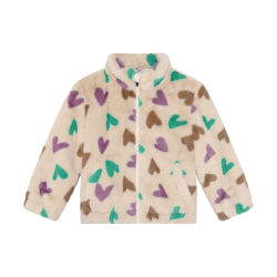 Daily Seven Teddy Jacket Hearts Sandshell