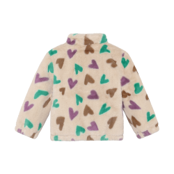 Daily Seven Teddy Jacket Hearts Sandshell