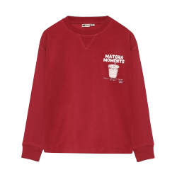Daily Seven T-shirt Longsleeve Chest print Rythmic Red