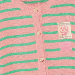 Daily Seven Knitwear Striped Cardigan Lilas