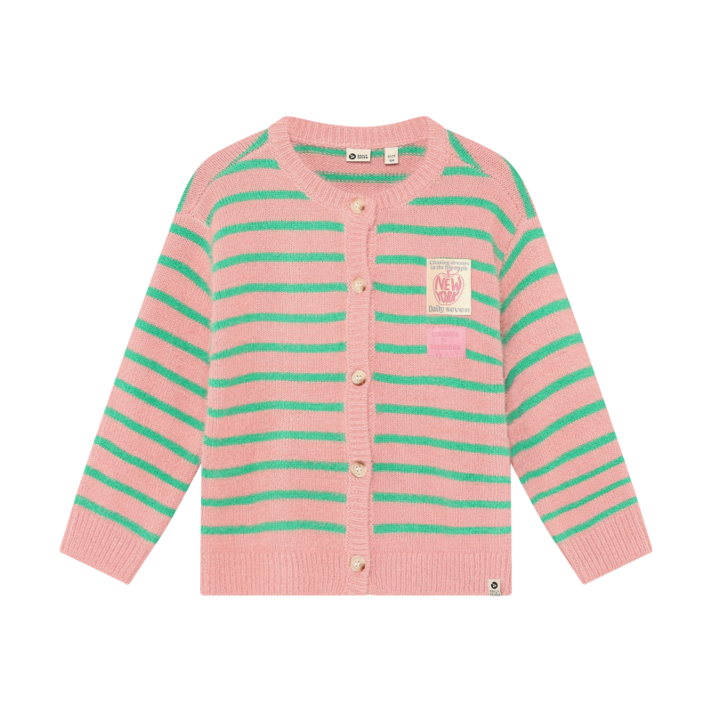 Daily Seven Knitwear Striped Cardigan Lilas