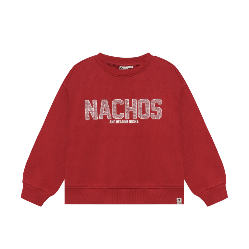 Daily Seven Oversized Sweater Artwork Rythmic Red