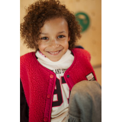 Stains and Stories girls teddy gilet Magenta