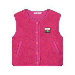 Stains and Stories girls teddy gilet Magenta