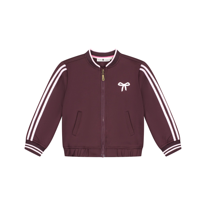 Stains and Stories girls track cardigan Wine Red