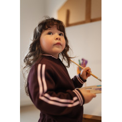 Stains and Stories girls track cardigan Wine Red