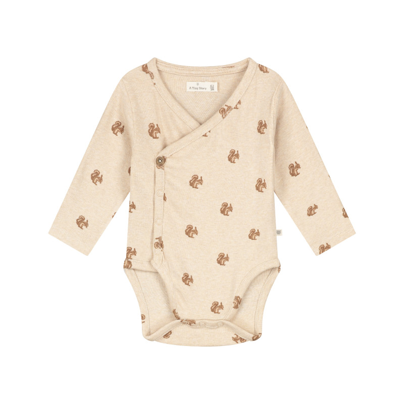 A Tiny Story baby romper long sleeve Beige melange