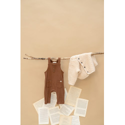 A Tiny Story baby dungaree Coffee