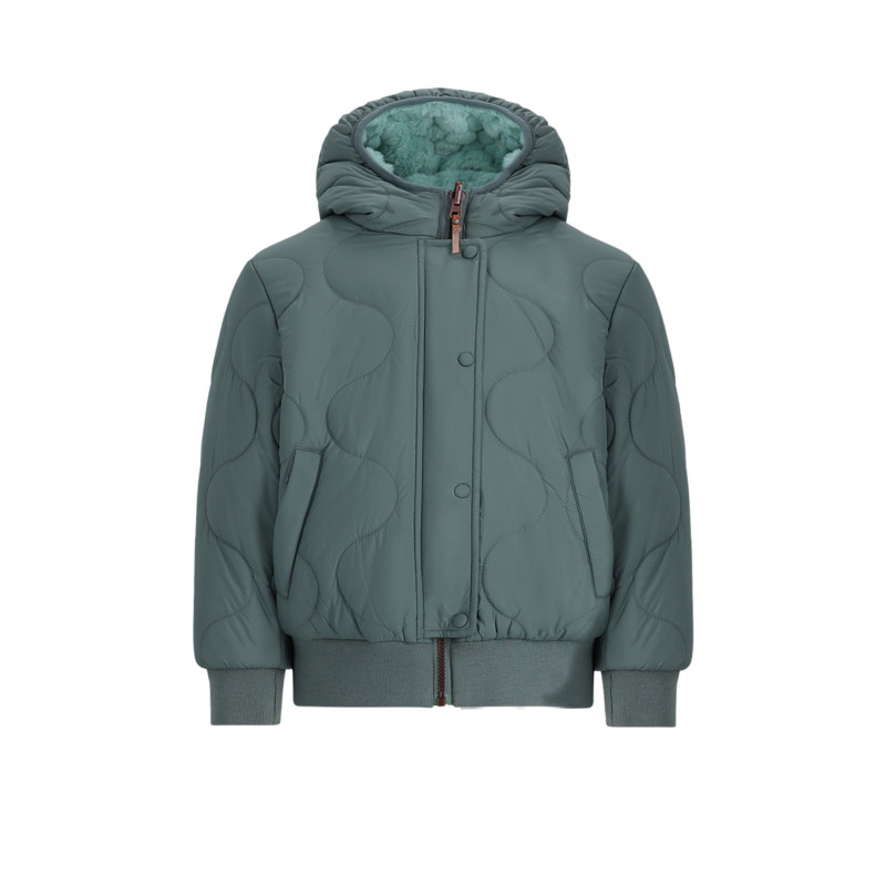 NoNo Bomby Reversible Girls Hooded Winter Bomberjacket Light Smaragd