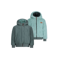 NoNo Bomby Reversible Girls Hooded Winter Bomberjacket Light Smaragd