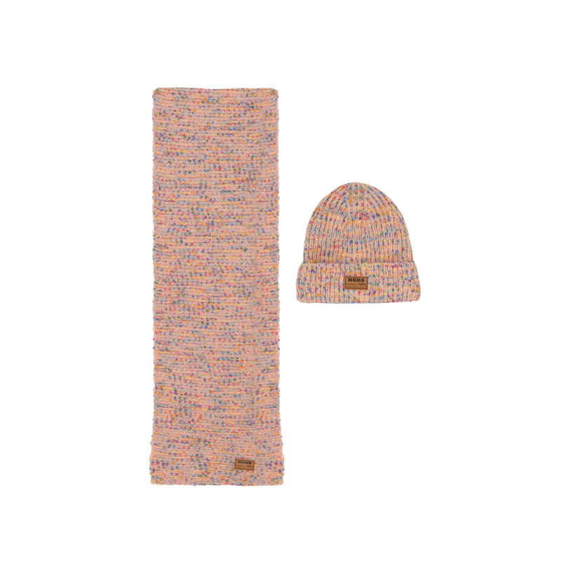 NoNo Rana Knitted Hat+Scarf Set Vintage Rose