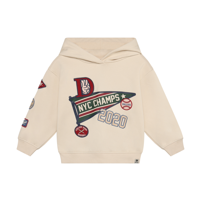 Daily Seven Oversized Hoodie Badges Sandshell