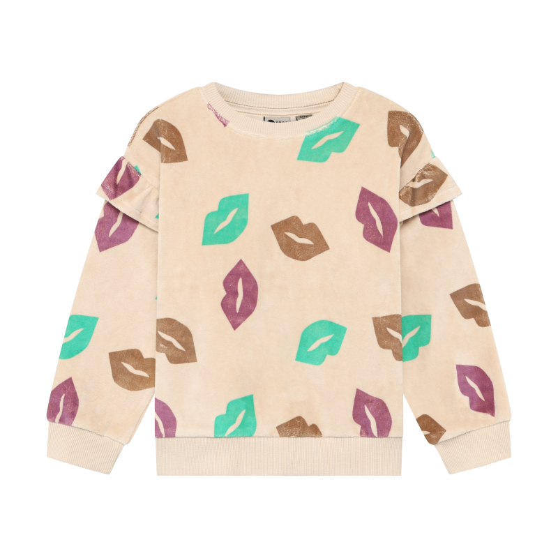 Daily Seven Sweater AOP Ruffle Semolina