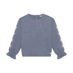 Daily Seven T-shirt Longsleeve Stars Folkstone Gray