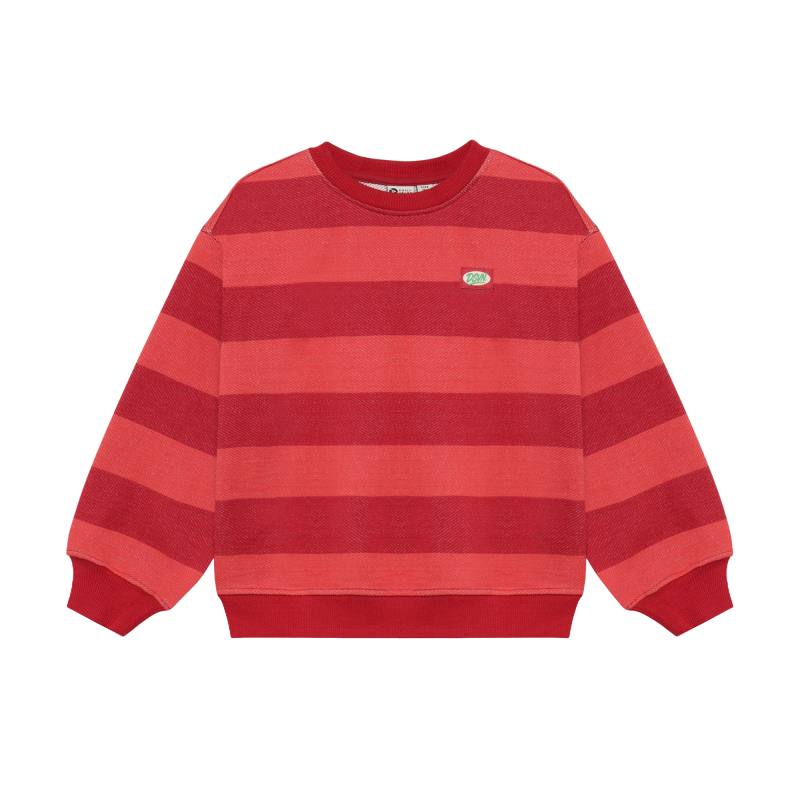 Daily Seven Oversized Sweater Big Stripe Rythmic Red