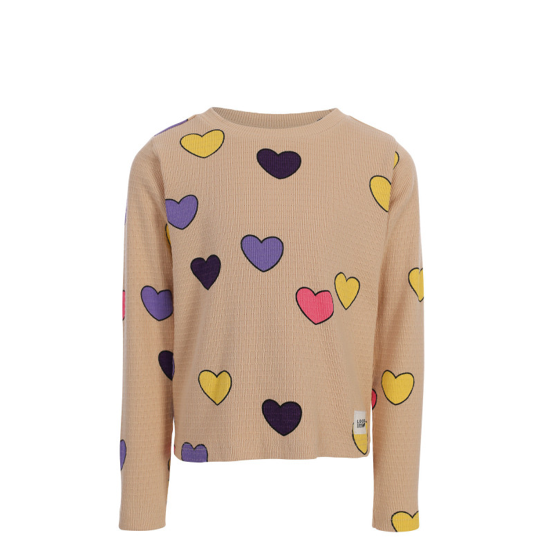 LOOXS Little jacquard rib Tee Latte